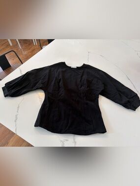 Nordstrom Black Crewneck Long Sleeve Top